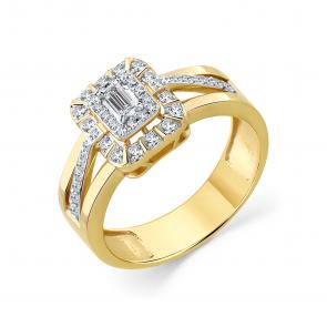 Кольцо из лимонного золота Мастер Бриллиант с бриллиантом 06M1-309147-00-00 фото