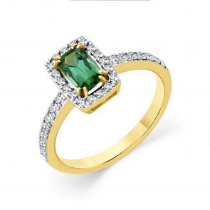 Кольцо из лимонного золота Мастер Бриллиант с бриллиантом и турмалином 06M1-309195-00-60 фото
