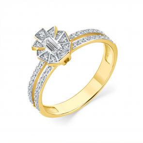 Кольцо из лимонного золота Мастер Бриллиант с бриллиантом 06M1-309215-00-00 фото