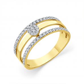 Кольцо из лимонного золота Мастер Бриллиант с бриллиантом 06M1-309220-00-70 фото