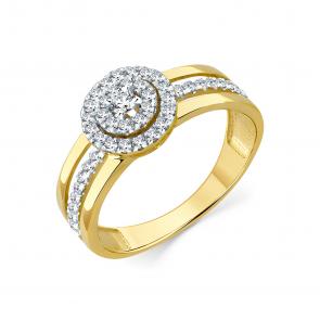 Кольцо из лимонного золота Мастер Бриллиант с бриллиантом 06M1-309232-70-00 фото