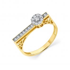 Кольцо из лимонного золота Мастер Бриллиант с бриллиантом 06M1-309247-00-00 фото