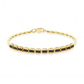 Браслет из лимонного золота Мастер Бриллиант с чёрным бриллиантом 06M10-320290-00-48 фото