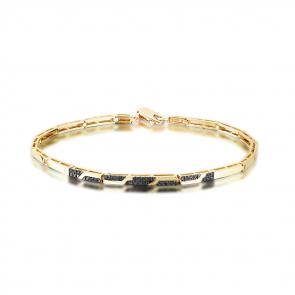 Браслет из лимонного золота Мастер Бриллиант с чёрным бриллиантом 06M10-320356-00-48 фото