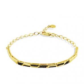 Браслет из лимонного золота Мастер Бриллиант с чёрным бриллиантом 06M10-320356-01-48 фото