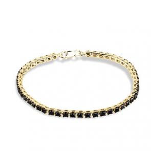 Браслет из лимонного золота Мастер Бриллиант с чёрным бриллиантом 06M10-320362-03-48 фото