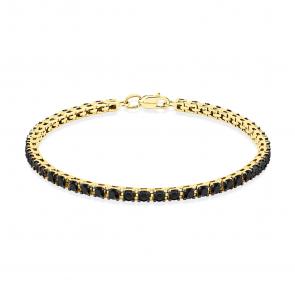 Браслет из лимонного золота Мастер Бриллиант с чёрным бриллиантом 06M10-320362-07-48 фото
