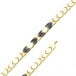 Браслет из лимонного золота Мастер Бриллиант с чёрным бриллиантом 06M10-320382-00-48 фото