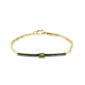 Браслет из лимонного золота Мастер Бриллиант с турмалином и чёрным бриллиантом 06M10-320383-00-56 фото