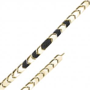 Браслет из лимонного золота Мастер Бриллиант с чёрным бриллиантом 06M10-320389-00-48 фото