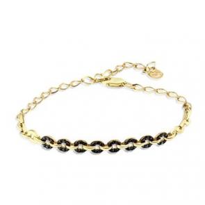 Браслет из лимонного золота Мастер Бриллиант с чёрным бриллиантом 06M10-320411-00-48 фото