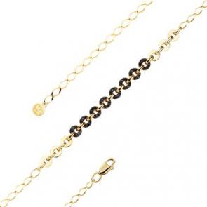 Браслет из лимонного золота Мастер Бриллиант с чёрным бриллиантом 06M10-320419-00-48 фото