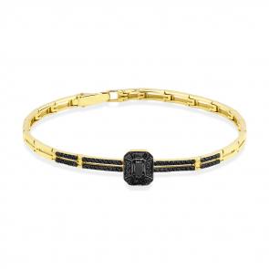 Браслет из лимонного золота Мастер Бриллиант с чёрным бриллиантом 06M10-320427-00-48 фото
