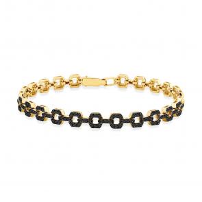 Браслет из лимонного золота Мастер Бриллиант с чёрным бриллиантом 06M10-320507-00-48 фото