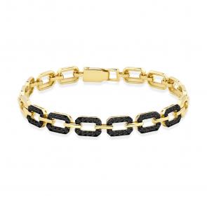 Браслет из лимонного золота Мастер Бриллиант с чёрным бриллиантом 06M10-320508-00-48 фото