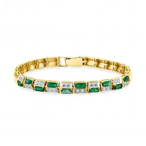 Браслет из лимонного золота Мастер Бриллиант с бриллиантом и изумрудом 06M10-320545-00-01 фото