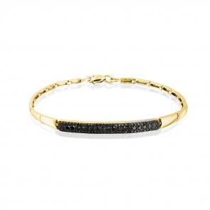 Браслет из лимонного золота Мастер Бриллиант с чёрным бриллиантом 06M10-347-48 фото