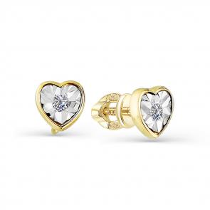 Серьги из лимонного золота Мастер Бриллиант с бриллиантом 06M2-102-049 фото