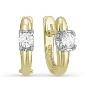 Серьги из лимонного золота Мастер Бриллиант с бриллиантом 06M2-106-354 фото