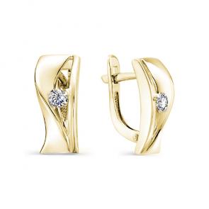 Серьги из лимонного золота Мастер Бриллиант с бриллиантом 06M2-106-856 фото