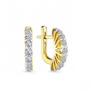 Серьги из лимонного золота Мастер Бриллиант с бриллиантом 06M2-106-948 фото