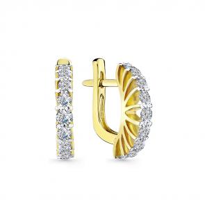 Серьги из лимонного золота Мастер Бриллиант с бриллиантом 06M2-106-948/1 фото