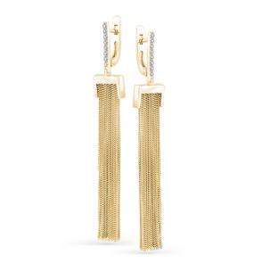 Серьги из лимонного золота Мастер Бриллиант с бриллиантом 06M2-107-262 фото