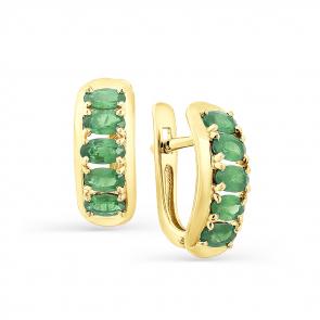 Серьги из лимонного золота Мастер Бриллиант с изумрудом 06M2-107-293-01 фото