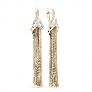 Серьги из лимонного золота Мастер Бриллиант с бриллиантом 06M2-107-316 фото