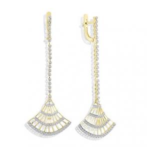 Серьги из лимонного золота Мастер Бриллиант с бриллиантом 06M2-107-386 фото