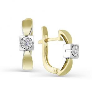 Серьги из лимонного золота Мастер Бриллиант с бриллиантом 06M2-107-388 фото