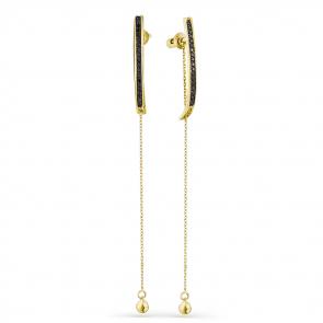 Серьги-трансформеры из лимонного золота Мастер Бриллиант с бриллиантом 06M2-107-472-48 фото