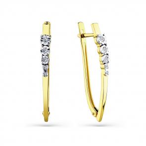 Серьги из лимонного золота Мастер Бриллиант с бриллиантом 06M2-107-611 фото