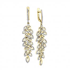 Серьги из лимонного золота Мастер Бриллиант с бриллиантом 06M2-107-740 фото