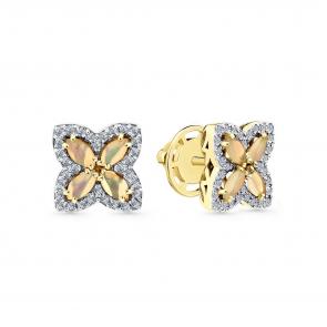 Серьги из лимонного золота Мастер Бриллиант с бриллиантом и опалом 06M2-302116-00-36 фото