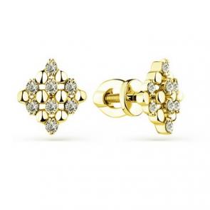 Серьги из лимонного золота Мастер Бриллиант с бриллиантом 06M2-302137-00-00 фото