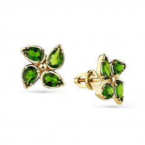 Серьги из лимонного золота Мастер Бриллиант с хромдиопсидом 06M2-302163-00-37 фото
