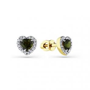 Серьги из лимонного золота Мастер Бриллиант с бриллиантом и турмалином 06M2-302178-00-60 фото