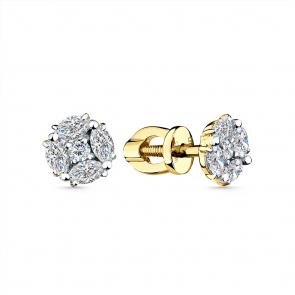 Серьги из лимонного золота Мастер Бриллиант с бриллиантом 06M2-302197-00-00 фото