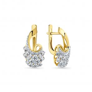 Серьги из лимонного золота Мастер Бриллиант с бриллиантом 06M2-306377-01-00 фото