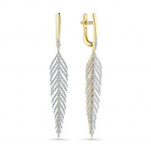 Серьги из лимонного золота Мастер Бриллиант с бриллиантом 06M2-307451-00-00 фото