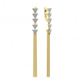 Серьги из лимонного золота Мастер Бриллиант с бриллиантом 06M2-307705-00-00 фото