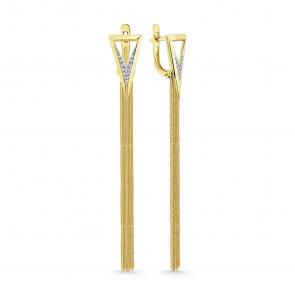 Серьги из лимонного золота Мастер Бриллиант с бриллиантом 06M2-307725-01-00 фото