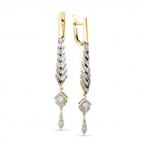 Серьги из лимонного золота Мастер Бриллиант с бриллиантом 06M2-307877-01-00 фото