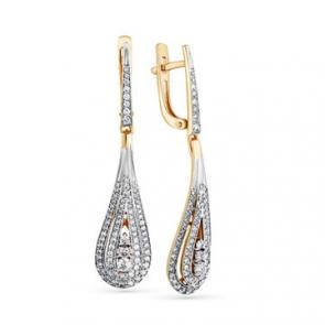 Серьги из лимонного золота Мастер Бриллиант с бриллиантом 06M2-307882-00-00 фото