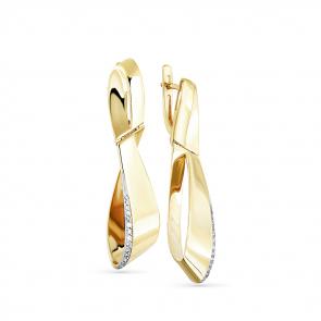 Серьги из лимонного золота Мастер Бриллиант с бриллиантом 06M2-307894-00-00 фото