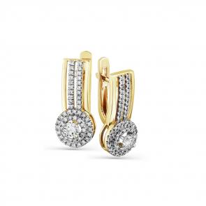 Серьги из лимонного золота Мастер Бриллиант с бриллиантом 06M2-307903-00-00 фото