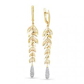 Серьги из лимонного золота Мастер Бриллиант с бриллиантом 06M2-307997-00-00 фото