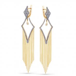 Серьги из лимонного золота Мастер Бриллиант с бриллиантом 06M2-308038-00-00 фото