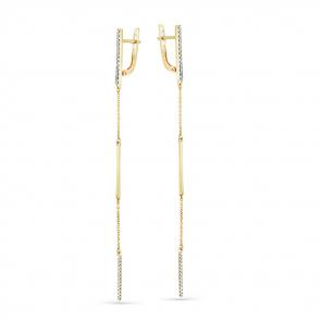 Серьги из лимонного золота Мастер Бриллиант с бриллиантом 06M2-308045-00-00 фото